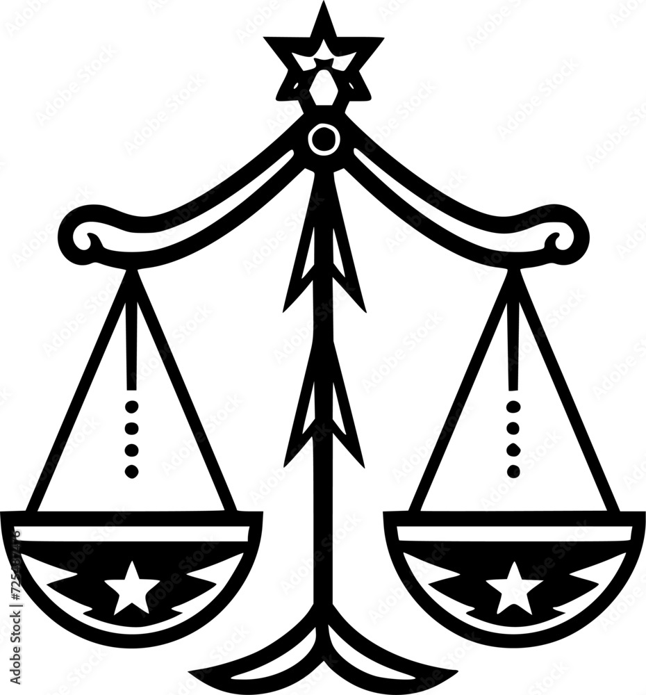 Justice - Minimalist and Flat Logo - Vector illustration Justice - Minimalist and Flat Logo - Vector illustration