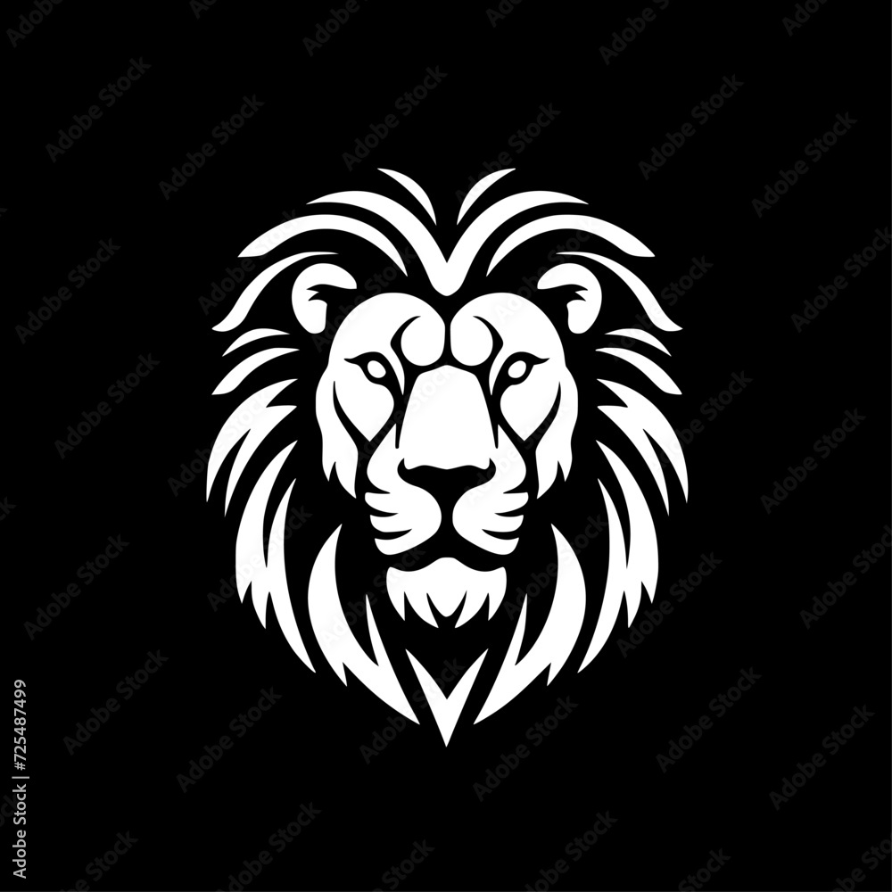 Obraz premium Lion - Black and White Isolated Icon - Vector illustration