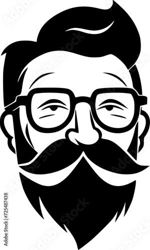 Papa | Black and White Vector illustration
