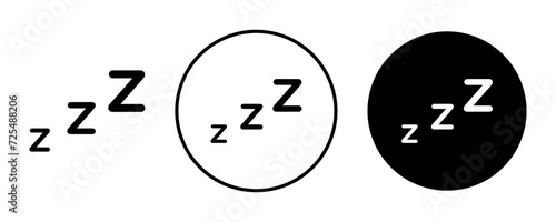 Zzz outline icon collection or set. Zzz Thin vector line art