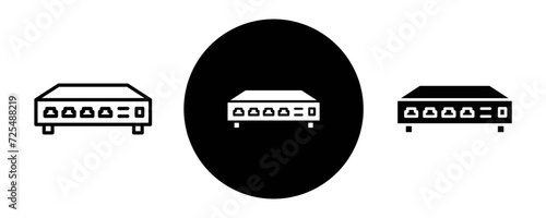 Network switch outline icon collection or set. Network switch Thin vector line art
