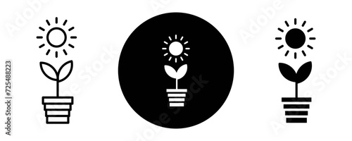 Photosynthesis outline icon collection or set. Photosynthesis Thin vector line art