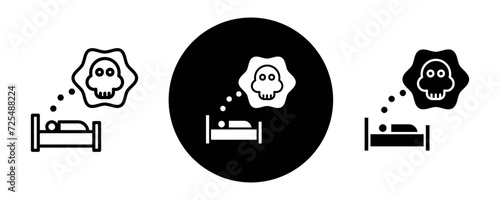Nightmare outline icon collection or set. Nightmare Thin vector line art