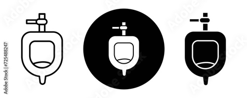 Urinal outline icon collection or set. Urinal Thin vector line art