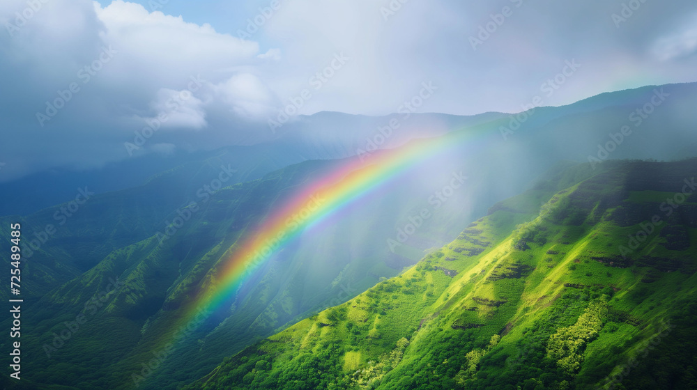 rainbow over the mountain