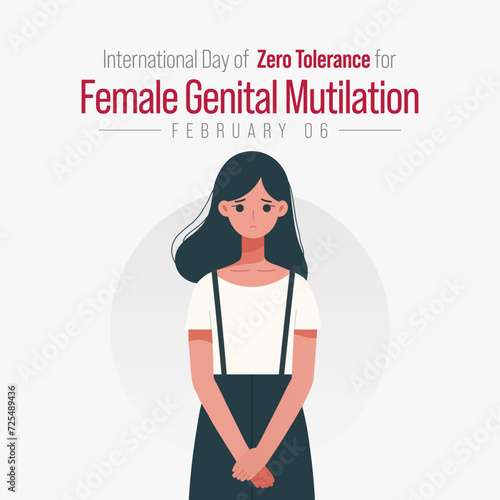 International Day of Zero Tolerance for Female Genital Mutilation (FGM) is observed every year on February 6, Vector illustration