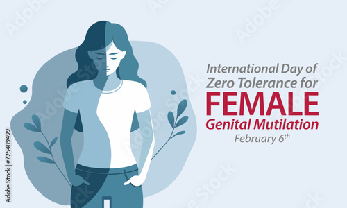 International Day of Zero Tolerance for Female Genital Mutilation (FGM) is observed every year on February 6, Vector illustration
