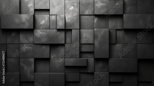 A stylish black abstract wallpaper, monochrome design with a clean symmetrical. Created with Generative AI © Yevhen