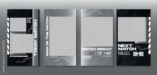 Sport story post template , Football Match day , Full time , Next match Best player