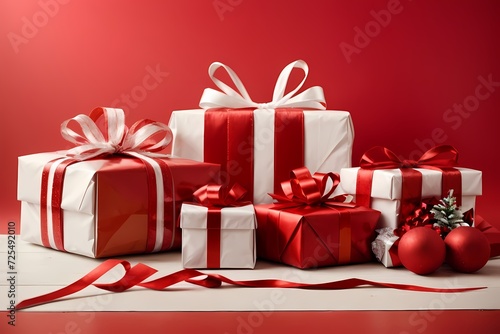 Wallpaper Mural red gift box with ribbon Torontodigital.ca