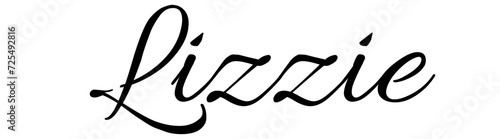 Lizzie - black color - name written - ideal for websites,, presentations, greetings, banners, cards, books, t-shirt, sweatshirt, prints, cricut, silhouette, sublimation		