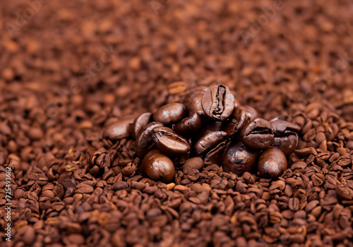 Coffee Bean on Ground Coffee