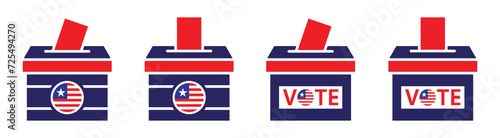 America election box icon, Vote box icon, vector illustration