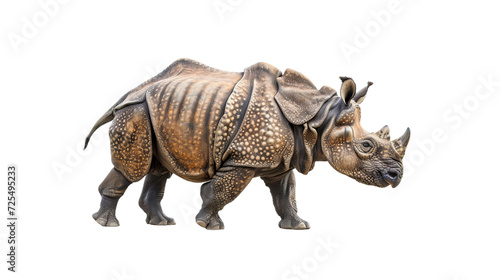 Rhinoceros Standing on White Background