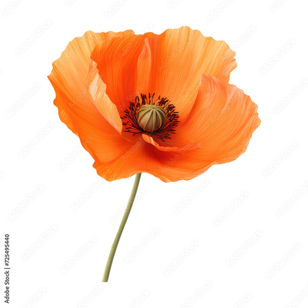 Beautiful poppy flower isolated on white Beautiful poppy flower isolated on white