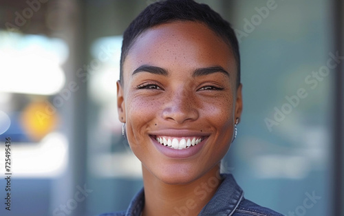 Close-Up Portrait of a Smiling Person