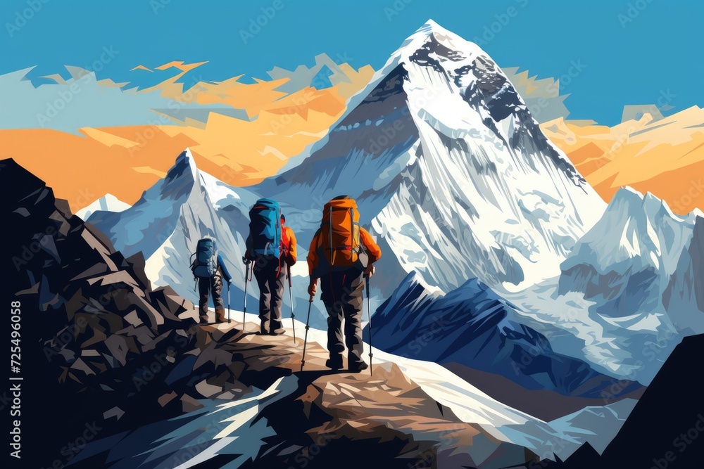 expedition to fictional mount everset illustration