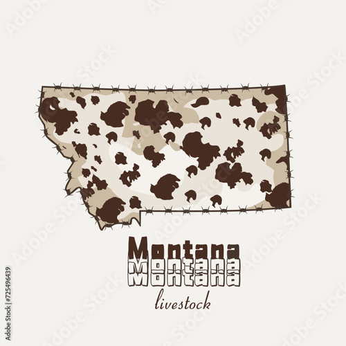 vector of montana in cow pattern perfect for print, ect