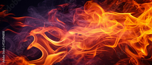 Close-Up of Fire Flames on Black Background