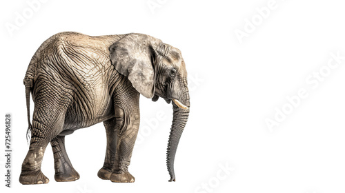 Elephant Standing on White Background