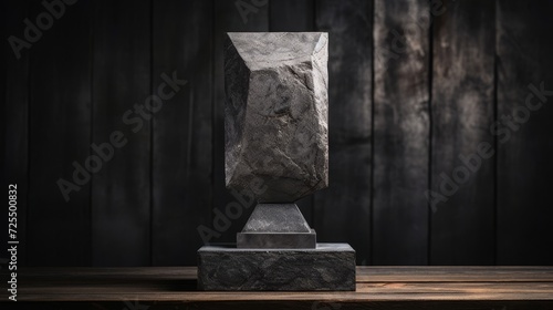 Natural textured silver pedestal for vintage product presentation