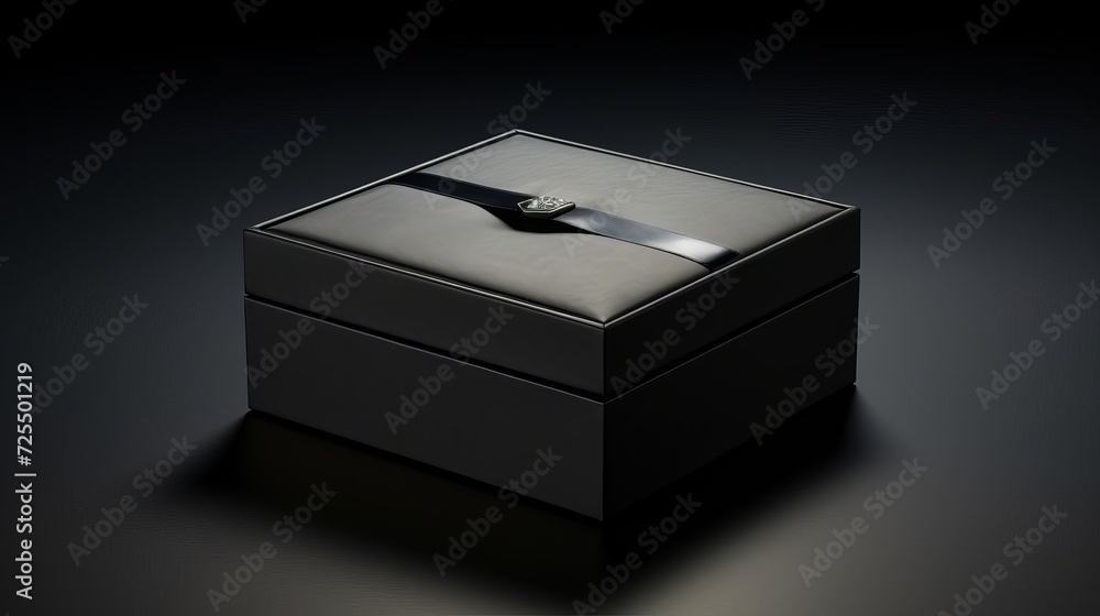 Fully open black box showcasing empty interior for fashion accessories Fully open black box showcasing empty interior for fashion accessories