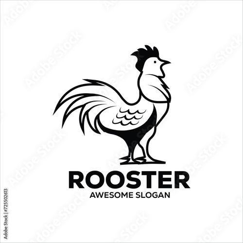 vector rooster simple mascot logo design illustration