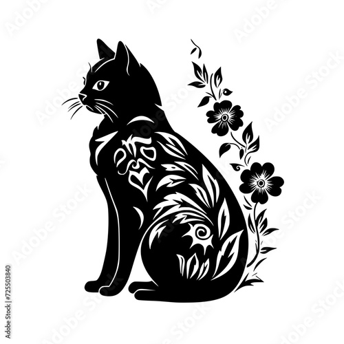 cat svg, cat floral svg, car lover svg, animal svg bundle, domestic pet svg, cat mom svg, cat bundle svg, cat mama svg, cat printable svg, flower svg, plant svg, floral svg, silhouette cat, cat, anima