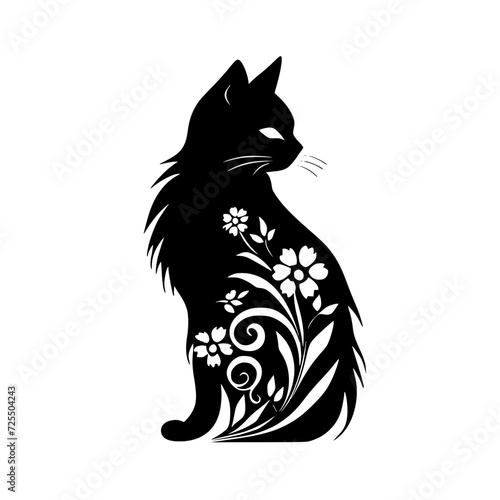 cat svg, cat floral svg, car lover svg, animal svg bundle, domestic pet svg, cat mom svg, cat bundle svg, cat mama svg, cat printable svg, flower svg, plant svg, floral svg, silhouette cat, cat, anima
