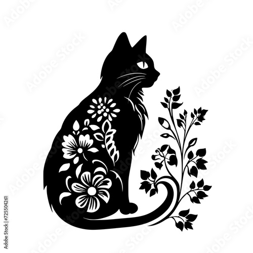 cat svg, cat floral svg, car lover svg, animal svg bundle, domestic pet svg, cat mom svg, cat bundle svg, cat mama svg, cat printable svg, flower svg, plant svg, floral svg, silhouette cat, cat, anima