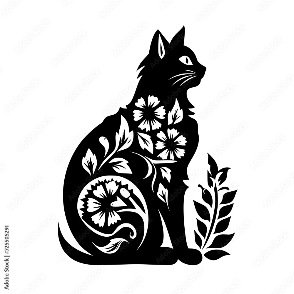 cat svg, cat floral svg, car lover svg, animal svg bundle, domestic pet ...