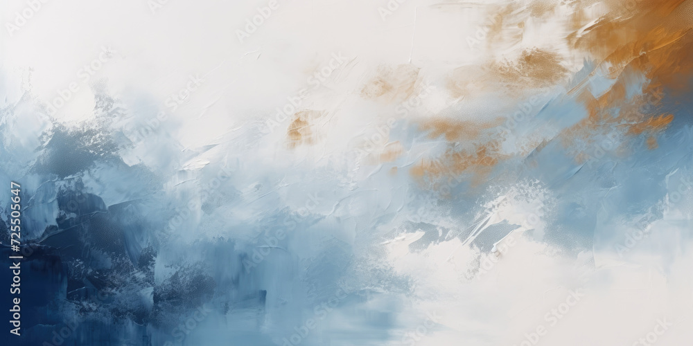 Aesthetic art texture in neutral colors. Hand painted acrylic background with paint brush strokes.white blue beige paint, For design, print, wallpaper, poster, card, mural, rug, hanging pictur - obrazy, fototapety, plakaty 