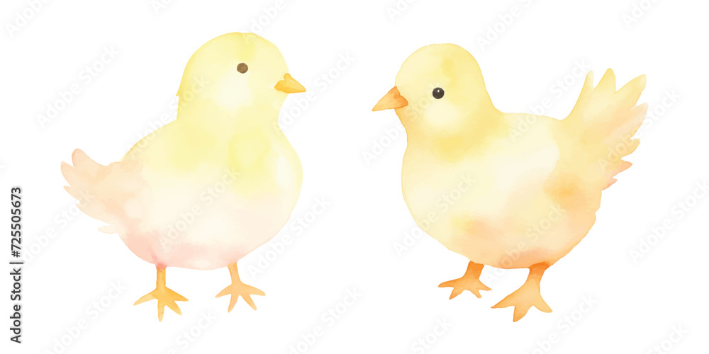 watercolor of cute duck vector illustration