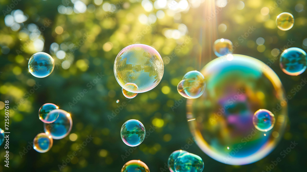 Soap bubbles floating in the air, People are worried about the impending economic and financial crisis concept