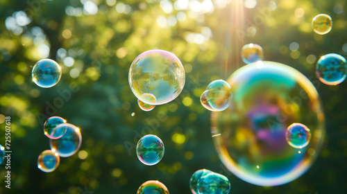 Soap bubbles floating in the air, People are worried about the impending economic and financial crisis concept