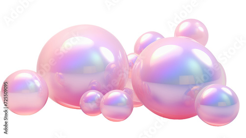 Fototapeta Naklejka Na Ścianę i Meble -  Balloons.3D solid fluid holographic on white or transparent background. 