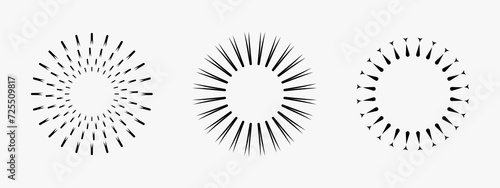 Simple abstract radial frames – Set of modern round frames