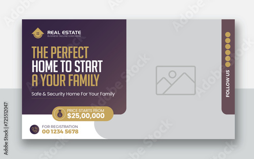 Real estate home selling youtube thumbnail and web banner template 