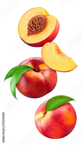 Fresh organic peach isolated