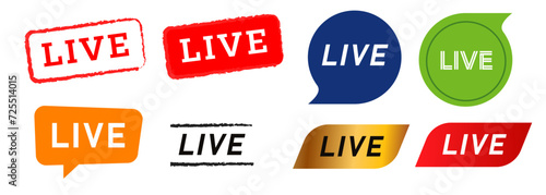 live stamp speech bubble button label sticker sign streaming video media broadcasting