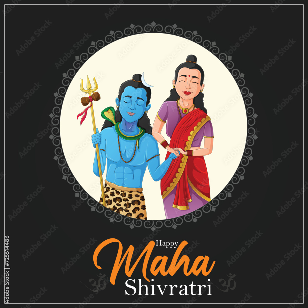 Vector illustration Happy Maha Shivratri Hindu festival Editable Post Banner Template Vector illustration Happy Maha Shivratri Hindu festival Editable Post Banner Template