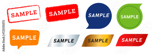 sample speech bubble stamp label sticker sign tester try example confirmation symbol