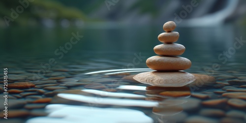 Stack of Rocks on a Body of Water