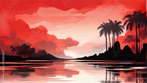 red river background illustration