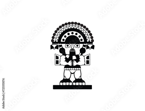 Tumi icon. Traditional pre-inca knife tool. Peruvian symbol logo design. Flat gym and fitness vector design isolated on white background.