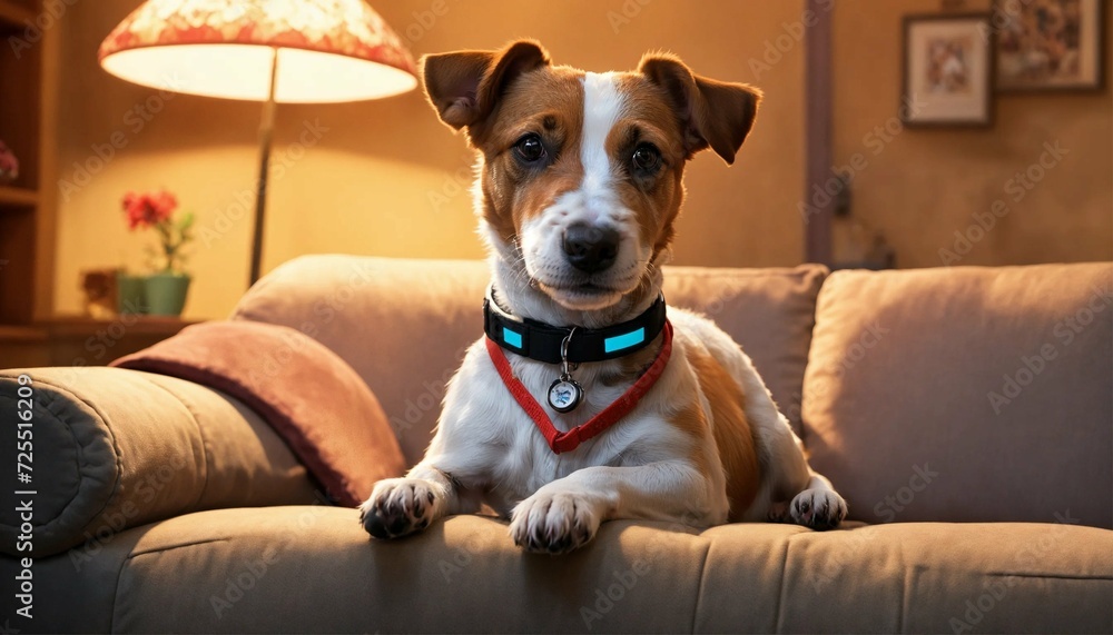 jack russell terrier sitting on a sofa jack russell terrier sitting on a sofa
