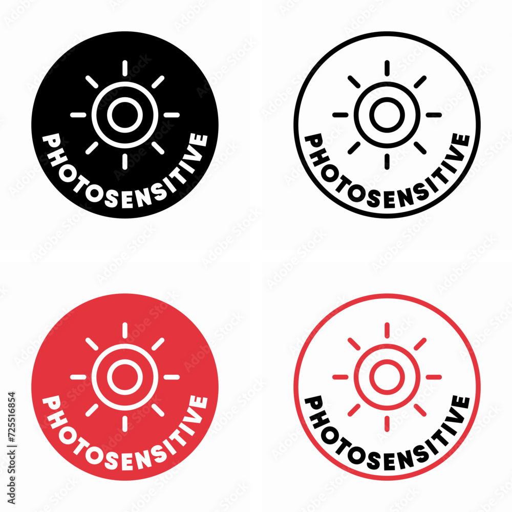 Photosensitive property vector information sign Photosensitive property vector information sign