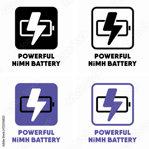 Powerful NiMH battery 
vector information sign