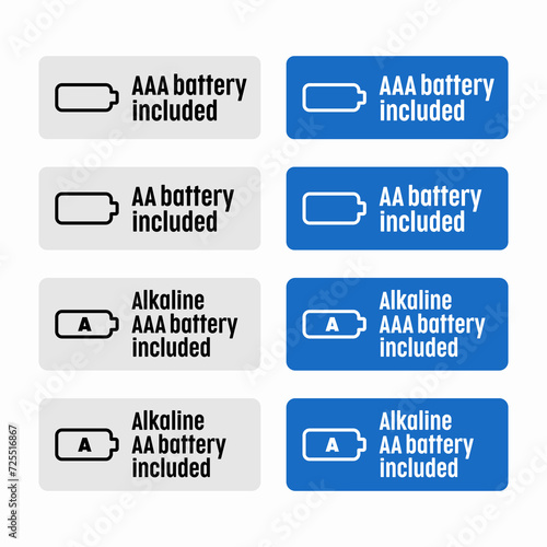 Alcaline battery included vector information sign