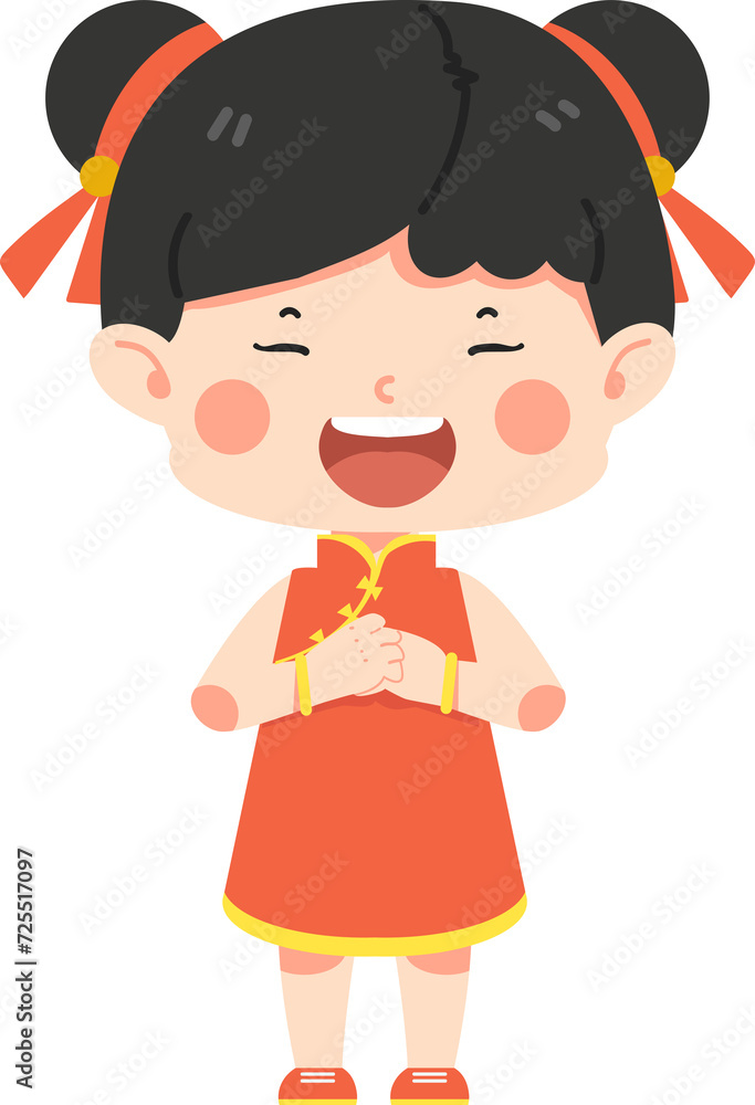 Kid girl wearing traditional chinese costume Kid girl wearing traditional chinese costume